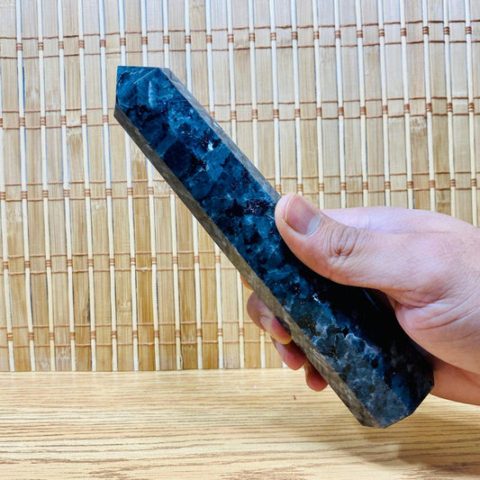 Larvikite Crystal Tower Flashy Large Healing Stick 200 g approx. - Healing Crystal for Energy, Meditation, and Balance