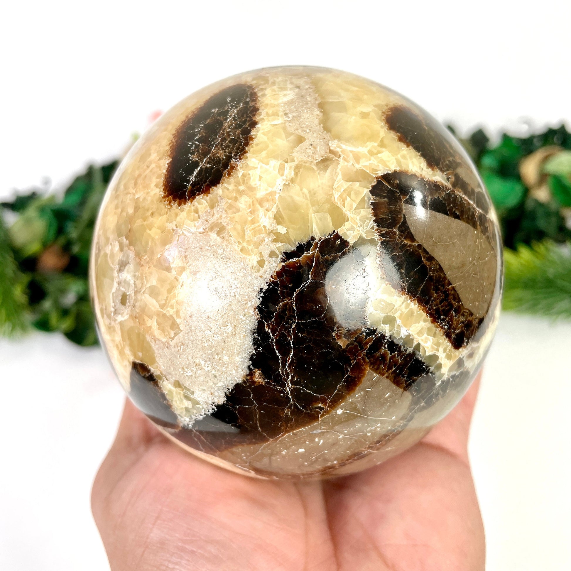 Septarian Crystal Sphere, Septarian Dragon Crystal Ball, septarian Dragon Sphere. - Healing Crystal for Energy, Meditation, and Balance