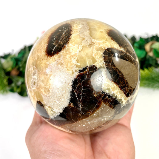 Septarian Crystal Sphere, Septarian Dragon Crystal Ball, septarian Dragon Sphere. - Healing Crystal for Energy, Meditation, and Balance