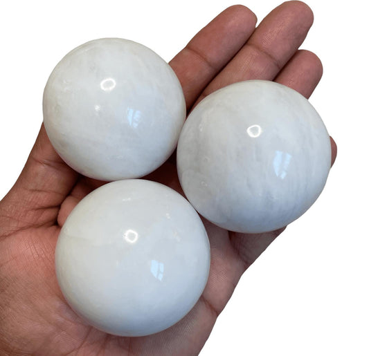 White Quartz Sphere, quartz crystal ball, crystal sphere, natural quartz crystal 155g | 49mm - Healing Crystal for Energy, Meditation, and Balance