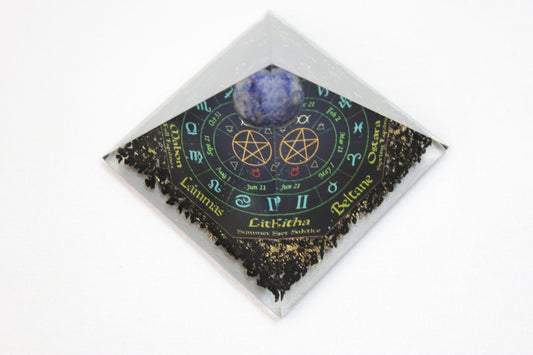 Orgone Pyramid-Natural Black Obsidian Stone Orgonite Pyramid- Prediction Pyramid – Grounding & Healing Crystal | Natural Energy Stone - Healing Crystal for Energy, Meditation, and Balance