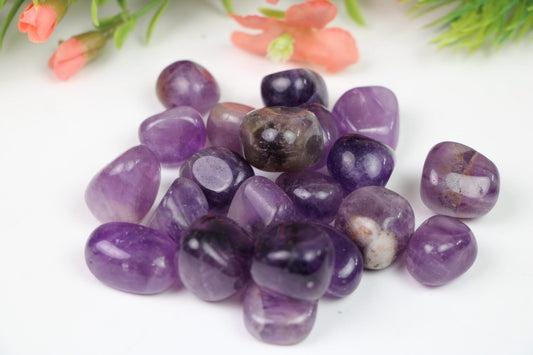 Chevron Amethyst Crystal Tumbled Stone - Healing Crystal for Energy, Meditation, and Balance