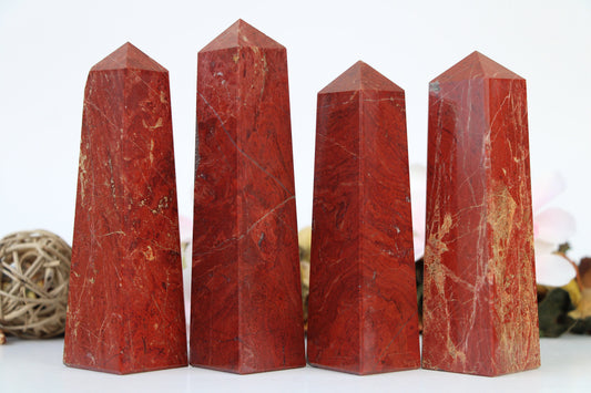 Red Jasper Crystal Towers Large - Healing Crystal for Energy, Meditation, and Balance