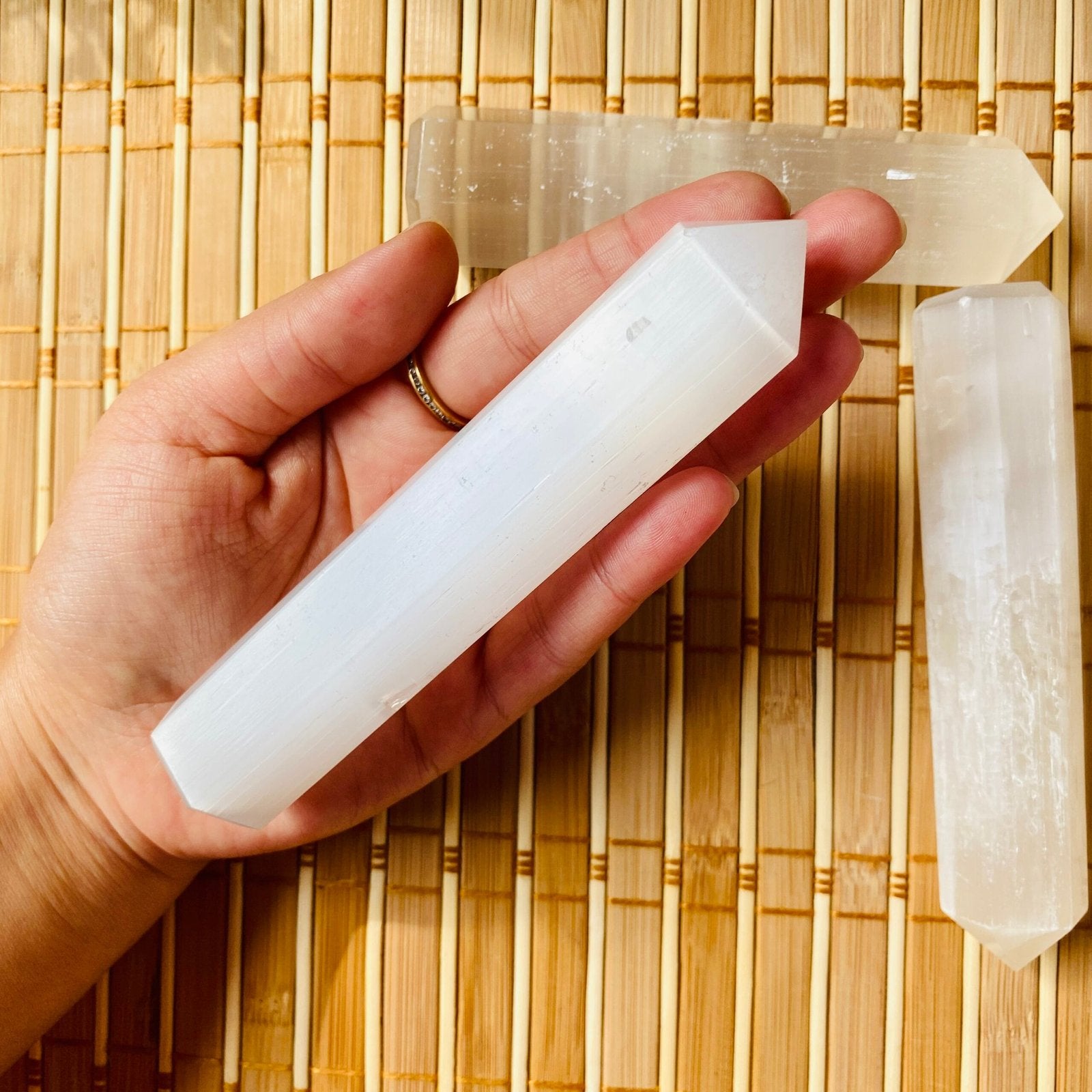 Selenite Tower Point 4.5-5 Inches Polished  Natural Healing stick - Healing Crystal for Energy, Meditation, and Balance