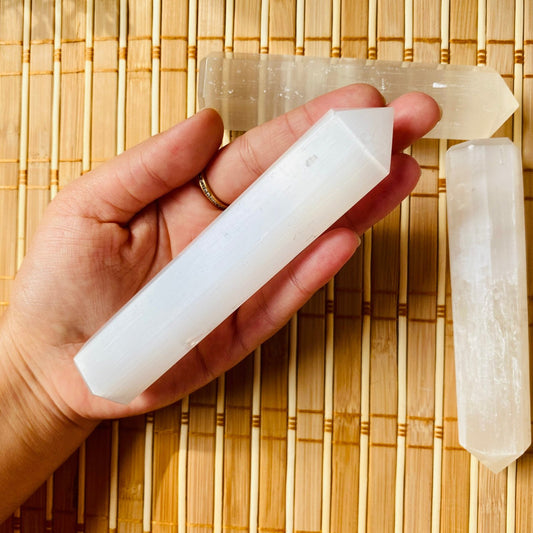 Selenite Tower Point 4.5-5 Inches Polished  Natural Healing stick - Healing Crystal for Energy, Meditation, and Balance