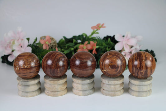 Brown Jasper Crystal Sphere – Grounding & Healing Crystal | Natural Energy Stone - Healing Crystal for Energy, Meditation, and Balance