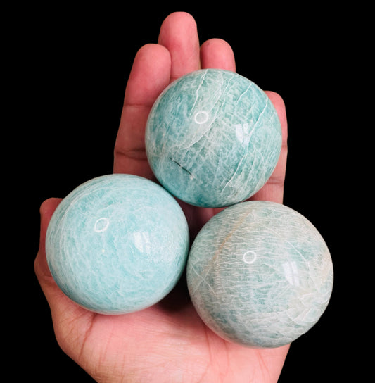 Amazonite Sphere, Amazonite Crystal Sphere, Amazonite Crystal Stone Ball Size 55-56 mm, 235g/8.3 Oz - Healing Crystal for Energy, Meditation, and Balance