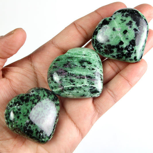 Ruby Zoisite Crystal Heart, Gemstone Hearts, Ruby Zoisite Crystal - Healing Crystal for Energy, Meditation, and Balance