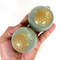 Green Aventurine Crystal Sphere, Engraved Flower of life Green Aventurine Crystal Ball - Healing Crystal for Energy, Meditation, and Balance