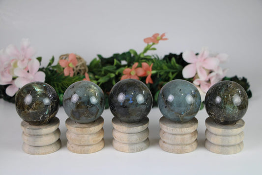 Flashy Labradorite Crystal Sphere, Labradorite Crystal Ball - Healing Crystal for Energy, Meditation, and Balance