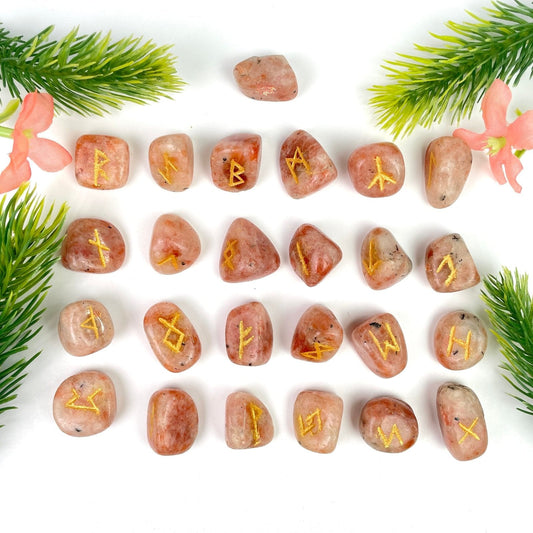 Sunstone Rune Sets | Healing Crystal - Healing Crystal for Energy, Meditation, and Balance