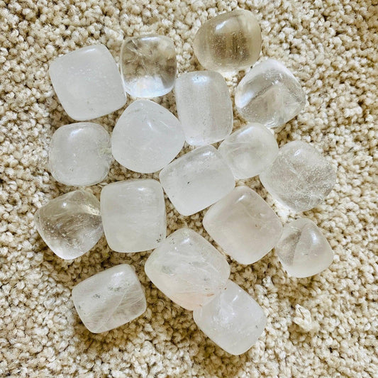 Tumbled Crystal Clear Quartz Polished Stone Healing Crystals High Grade - Healing Crystal for Energy, Meditation, and Balance