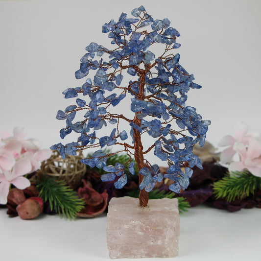 Gemstone Trees, Crystal Beads Trees, 300 beads, Trees with Crystal Chips, Rose Quartz Base and copper wire - Healing Crystal for Energy, Meditation, and Balance
