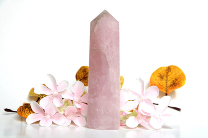 Rose Quartz Crystal Tower Obelisk Large - Healing Crystal for Energy, Meditation, and Balance