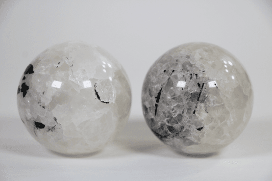 Black Rutile Quartz Crystal Sphere, Black Rutile Quartz Crystal Ball 45-60 mm - Healing Crystal for Energy, Meditation, and Balance