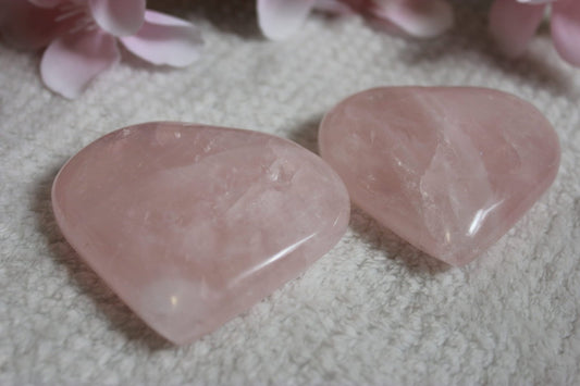 Puffy Heart Rose Quartz Natural Agate Size Healing Crystal High Quality - Healing Crystal for Energy, Meditation, and Balance