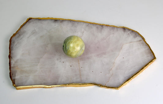 Natural White Quartz Coaster Extra Large Size, White Quartz Crystal Platter Coaster, Natural Shape Coaster - Healing Crystal for Energy, Meditation, and Balance