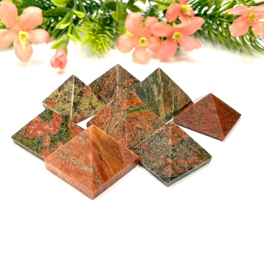 Unakite Crystal Pyramid – Grounding & Healing Crystal | Natural Energy Stone - Healing Crystal for Energy, Meditation, and Balance