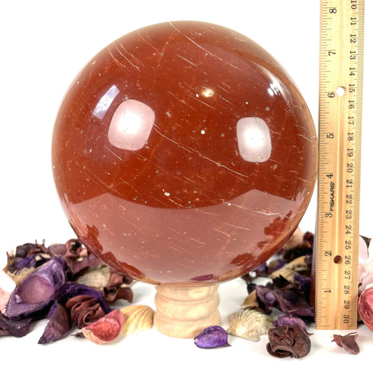 Red Jasper Crystal Ball Sphere Large Crystal Sphere XXXL size, 6.75 Kilogram, 14.90 LB/ 175 mm, 7 Inches Diameter Red Jasper Crystal Ball - Healing Crystal for Energy, Meditation, and Balance