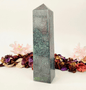 Ruby in Kyanite Crystal Tower Healing Crystal Wand Size Obelisk Size 7.5 inches 4 Faceted Pyramid Crystal 40 Oz/2.5 LB/ 1108 g - Healing Crystal for Energy, Meditation, and Balance