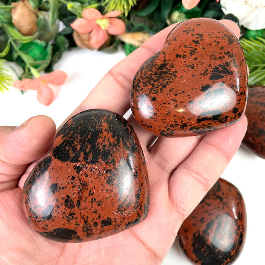 Mahogany Crystal Heart, Mahogany Gemstone Hearts, Mahogany Heart Shaped Healing Stones, Home decor crystal - Healing Crystal for Energy, Meditation, and Balance