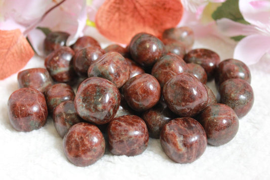 Tumbled Garnet Polished Stone Bag, Charged Healing Crystal, Polished Gemstone Healing Crystals - Healing Crystal for Energy, Meditation, and Balance
