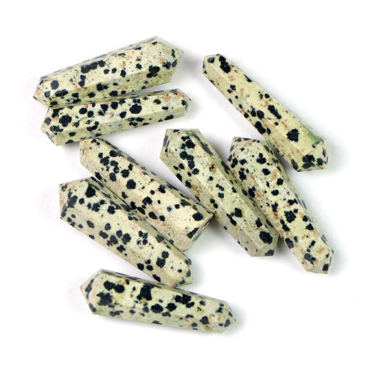 Dalmatian Jasper Crystal Tower Double terminated Point, Dalmatian Jasper Double points crystal tower, terminated crystal points - Healing Crystal for Energy, Meditation, and Balance