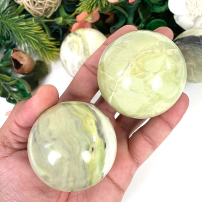 Serpentine Crystal Sphere, Serpentine Crystal Ball – Grounding & Healing Crystal | Natural Energy Stone - Healing Crystal for Energy, Meditation, and Balance