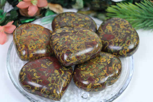 Fruit Jasper Crystal Heart, Fruit Jasper Gemstone Hearts, Fruit Jasper Heart Shaped Healing Stones, Home decor crystal - Healing Crystal for Energy, Meditation, and Balance