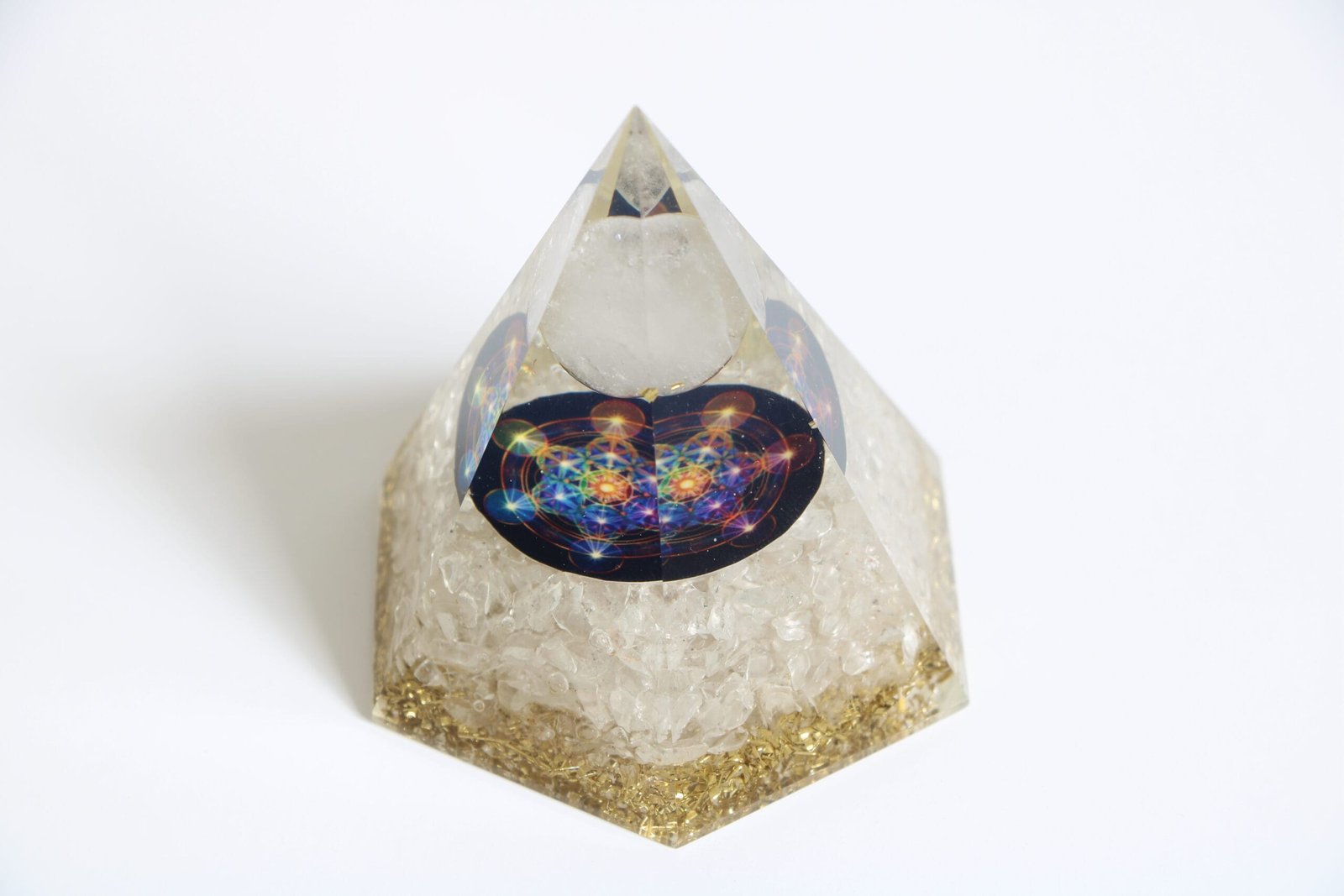 Orgone Pyramid-Natural Quartz Stone Orgonite Pyramid-Orgonite Gift - Healing Crystal for Energy, Meditation, and Balance