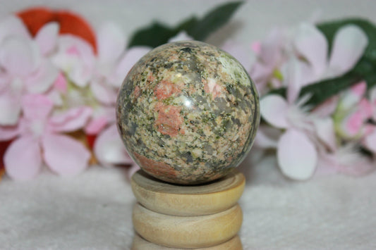 Unakite Crystal Ball 57mm - Healing Crystal for Energy, Meditation, and Balance