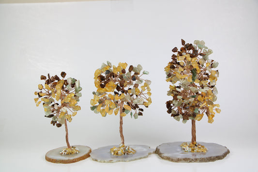 Healing Crystal Tree Citrine Gemstone Chakra Trees with Coaster base, Bonsai Tree Of Life Crystal Tree - Healing Crystal for Energy, Meditation, and Balance