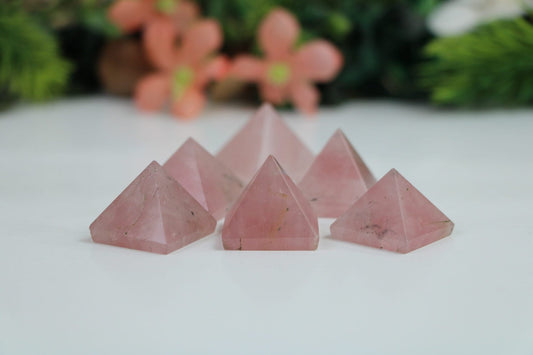 Rose Quartz Crystal Pyramid – Grounding & Healing Crystal | Natural Energy Stone - Healing Crystal for Energy, Meditation, and Balance