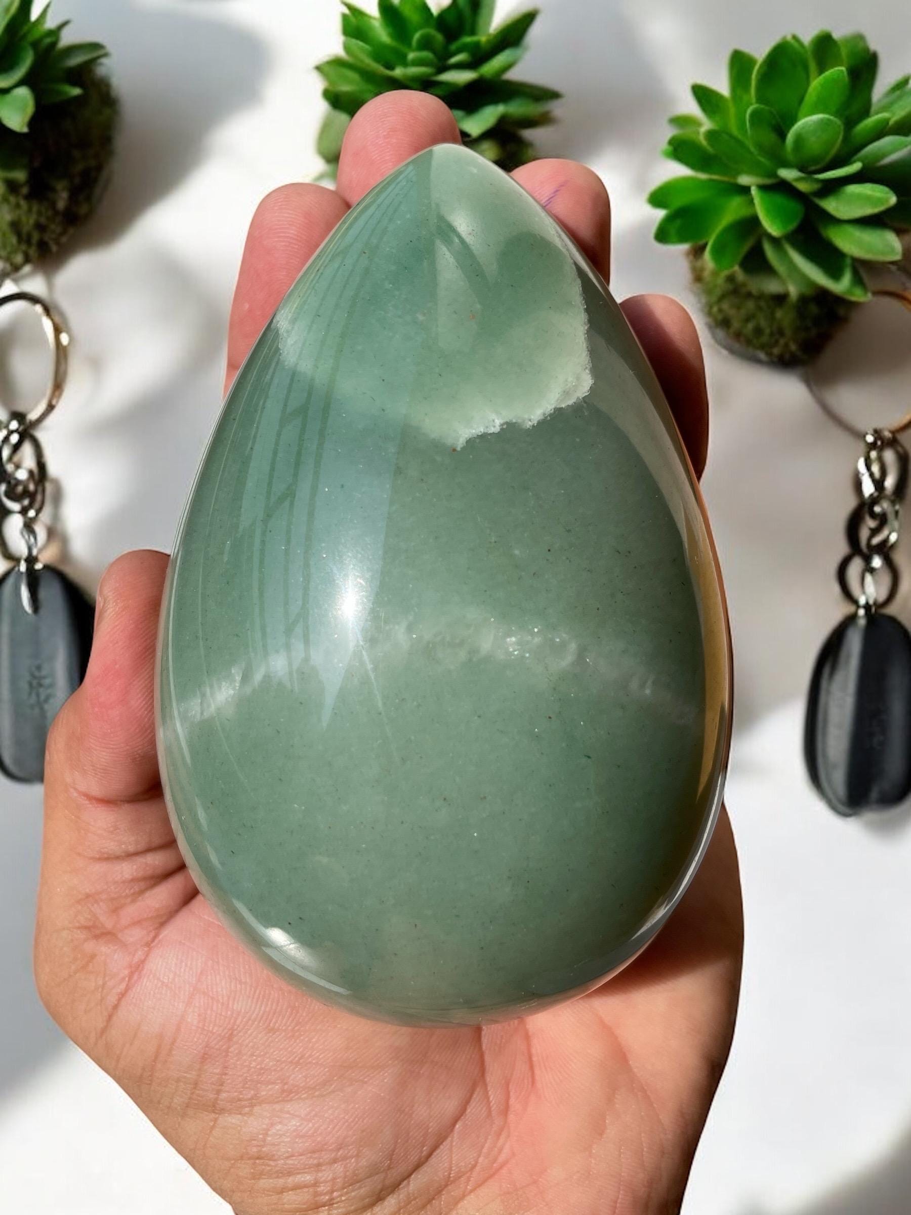 Green Aventurine Crystal Egg, Green Crystal Egg, Large Size Crystals. - Healing Crystal for Energy, Meditation, and Balance
