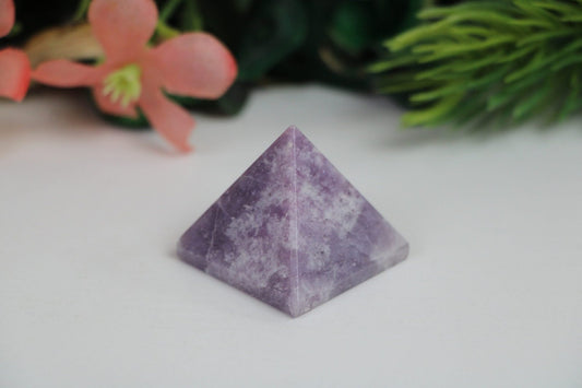 Lepidolite Crystal Pyramid – Grounding & Healing Crystal | Natural Energy Stone - Healing Crystal for Energy, Meditation, and Balance