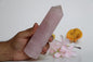 Rose Quartz Towers RT#2 Obelisk High Quality Tower Healing Crystal Wand, Large Size 25 Oz/687 g, 6 faceted Pyramid Tower - Healing Crystal for Energy, Meditation, and Balance