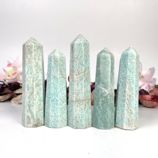 Amazonite Crystal Wand Large Obelisk Tower - Healing Crystal for Energy, Meditation, and Balance