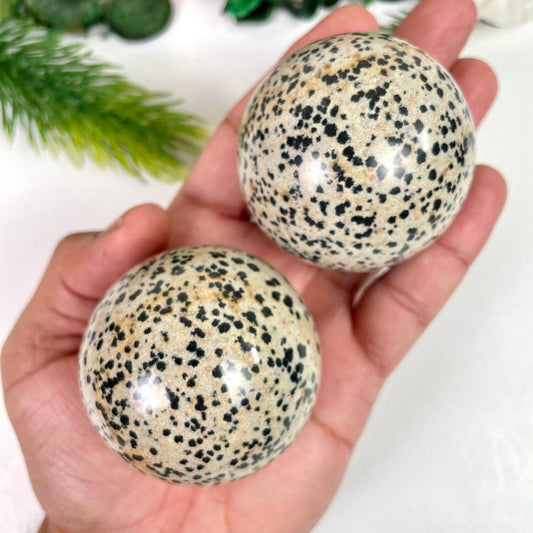 Dalmatian Jasper Crystal Sphere, Dalmatian Jasper Crystal Ball – Grounding & Healing Crystal | Natural Energy Stone - Healing Crystal for Energy, Meditation, and Balance