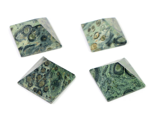 Kambaba Jasper Crystal Pyramid, Kambaba Jasper Healing Pyramid, Crystal Pyramid for Crystal Grid - Healing Crystal for Energy, Meditation, and Balance