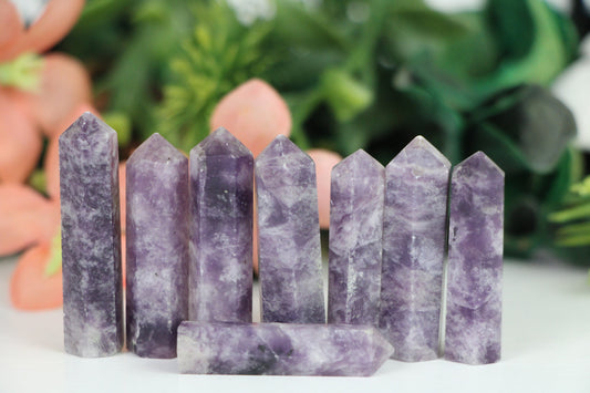 Lepidolite Crystal Tower Point, Lepidolite Healing crystal tower, Lepidolite terminated crystal points - Healing Crystal for Energy, Meditation, and Balance