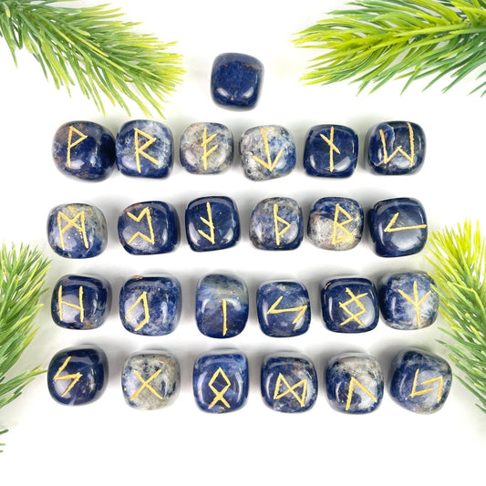 Sodalite Rune Sets | Healing Crystal - Healing Crystal for Energy, Meditation, and Balance
