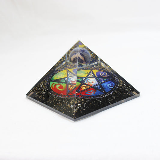 Orgone Pyramid-Natural Black Tourmaline Stone Orgonite Pyramid Orgonite Gift - Healing Crystal for Energy, Meditation, and Balance