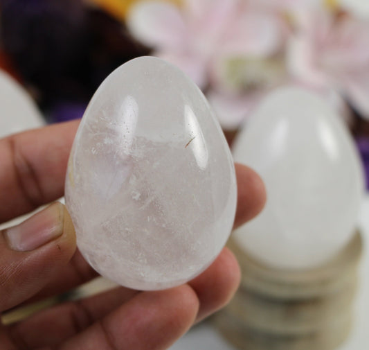 Crystal Clear Quartz Eggs | Crystal Clear Quartz Crystal | Polished Crystal Clear Quartz | Crystal Egg | Healing Crystals - Healing Crystal for Energy, Meditation, and Balance