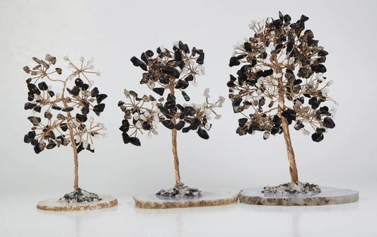 Crystal Tree, Tree Of Life with Coaster Base -Handmade Gemstone Tree – Grounding & Healing Crystal | Natural Energy Stone - Healing Crystal for Energy, Meditation, and Balance