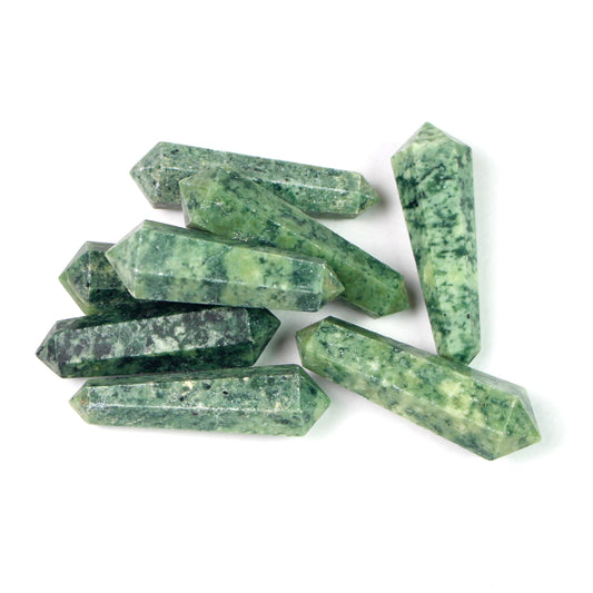 Green Zoisite Crystal Tower Double terminated Point, Green Zoisite Double points crystal, Healing crystal tower, terminated crystal points - Healing Crystal for Energy, Meditation, and Balance