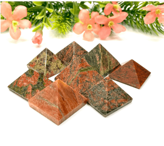 Unakite Crystal Pyramid, Unakite Healing Pyramid, Unakite Crystal Pyramid for Crystal Grid - Healing Crystal for Energy, Meditation, and Balance